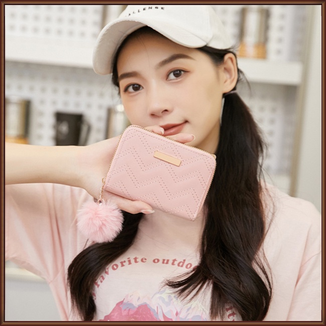 Ví Da Pu Có Khóa Kéo Họa Tiết Thêu Xinh Xắn Cho Nữ