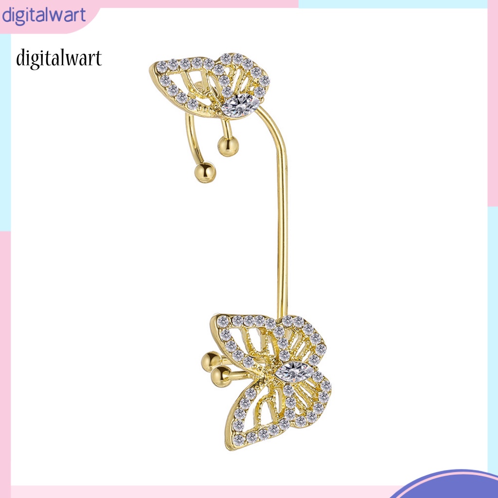 Kỹ Thuật Số| 1 Bông Tai Dài Hình Bướm Đính Đá Lấp Lánh Dành Cho Nữ