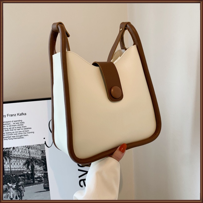 Túi Đeo Chéo Vai Bằng Da Sức Chứa Lớn Màu Trơn Dành Cho Nữ