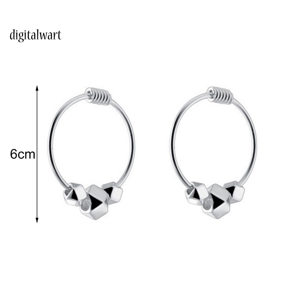 Kỹ Thuật Số| 1 Đôi Bông Tai Tròn / Vuông Đính Hạt Phong Cách Hàn Quốc Thời Trang Hàng Ngày