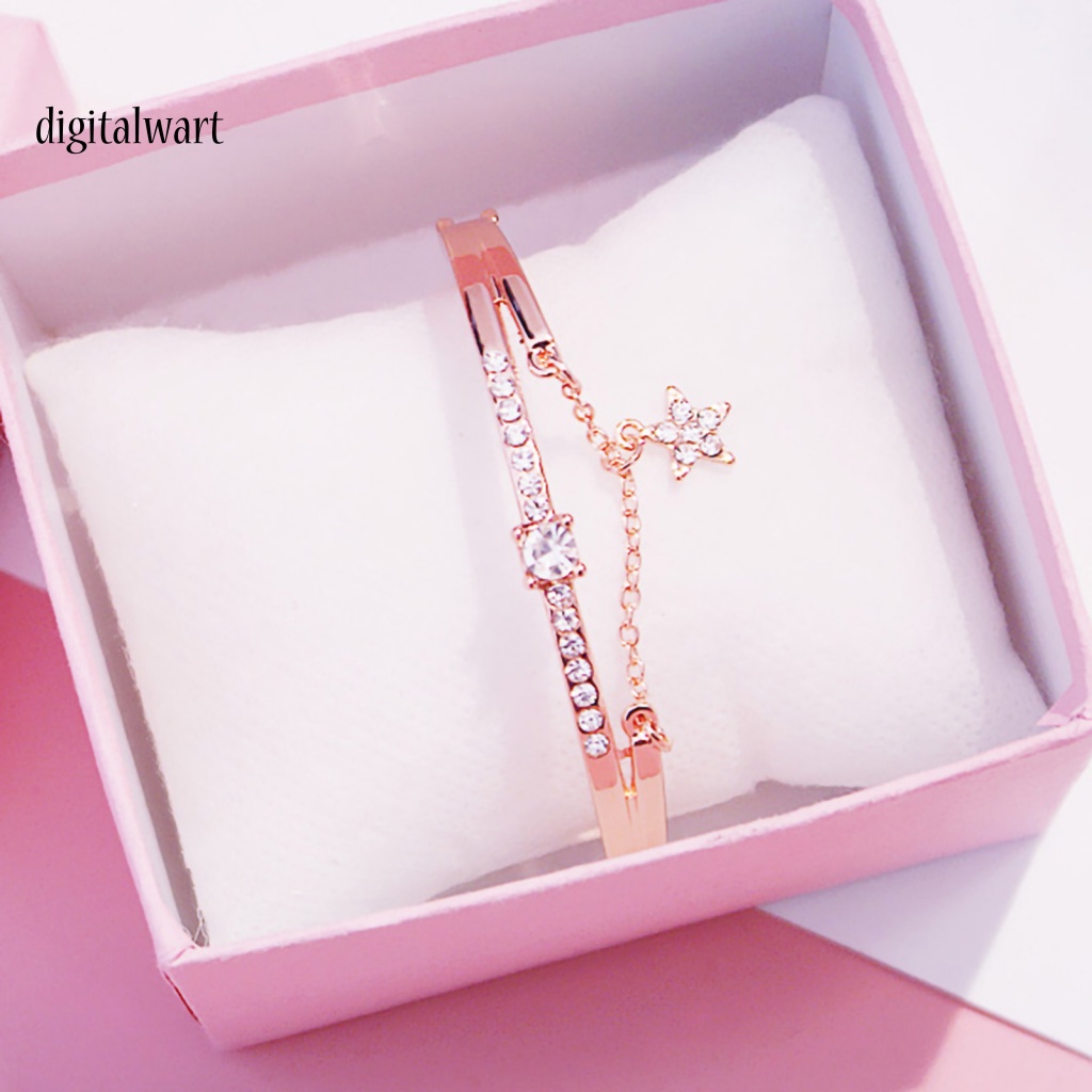 Kỹ Thuật Số| Vòng Tay Đính Đá Hình Ngôi Sao Năm Cánh Lấp Lánh Thời Trang Dự Tiệc Cho Nữ