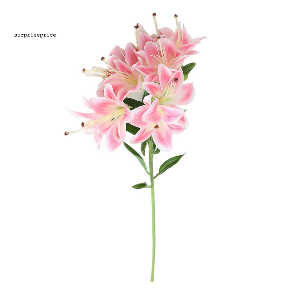 Bó Hoa Lily Cao Su Mềm 10 Đầu Không Phai Màu Chăm Sóc Dễ Sử Dụng Trang Trí Đám Cưới