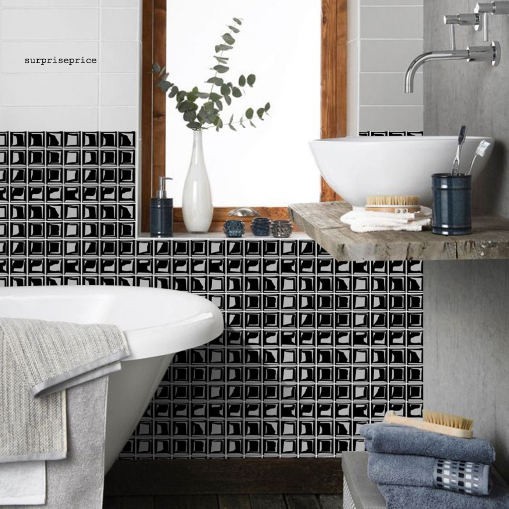 Bộ 10 Miếng Dán Tường 3D Bằng PVC Chống Nước Dùng Trang Trí Nhà Cửa