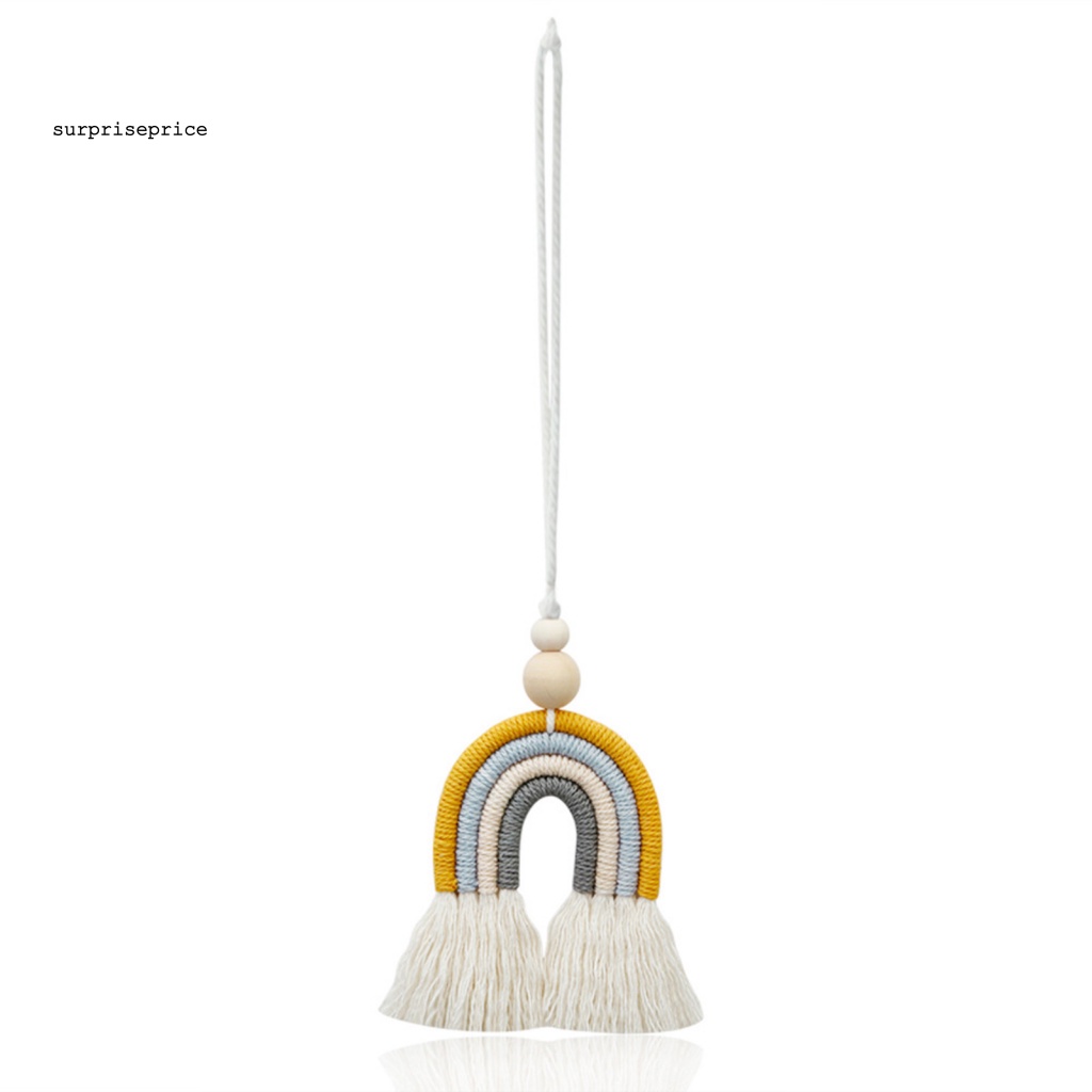 Phụ Kiện Treo Tường Trang Trí Phòng Ngủ Hình Cầu Vồng Bằng Dây Cotton Bện Độc Đáo