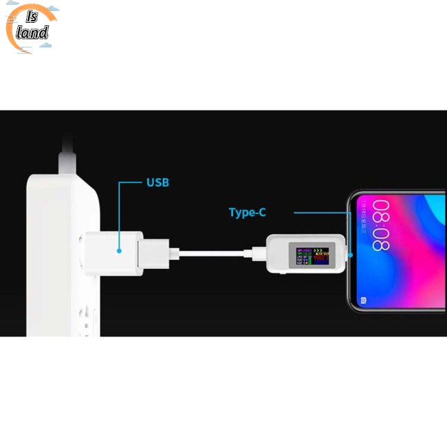 Thiết Bị Kiểm Tra Dòng Điện Usb Màn Hình Màu Kỹ Thuật Số 0.96-inch 24-pin Type c