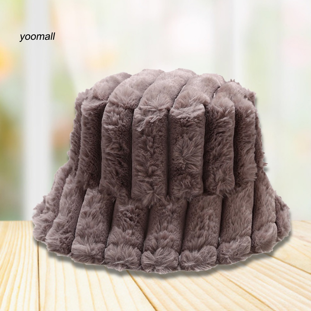 Mũ Tai Bèo Phủ Lông Họa Tiết Kẻ Sọc Phong Cách Vintage Thời Trang Mùa Đông