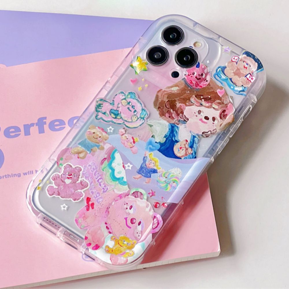 Ốp Điện Thoại TPU Mềm Chống Sốc Họa Tiết Tranh Sơn Dầu Dễ Thương Cho IPhone 11 12 13 14 Pro Max
