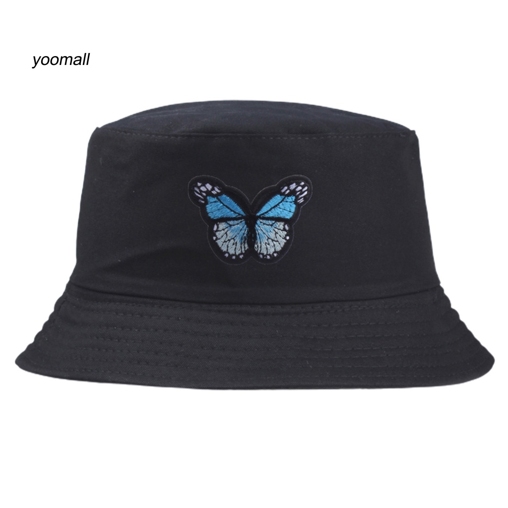 Nón Tai Bèo Chống Nắng Thêu Họa Tiết Bươm Bướm Tinh Tế Thời Trang Cho Cặp Đôi