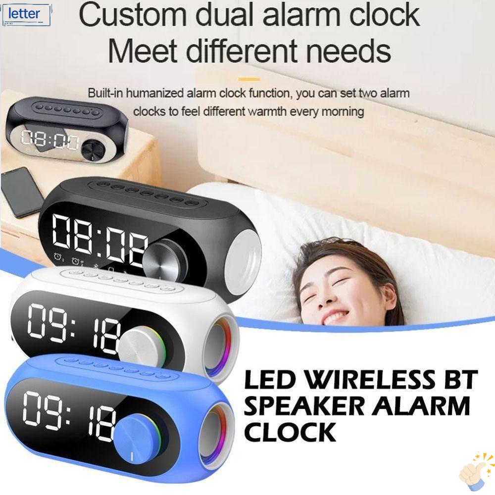 Loa Subwoofer Kiêm Đồng Hồ Báo Thức Kỹ Thuật Số Có Đèn LED Thiết Kế Mới