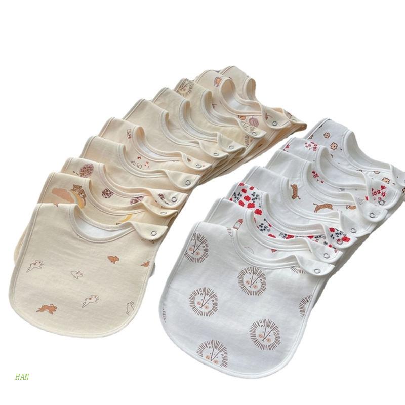 Yếm Ăn Vải Cotton Chống Thấm Nước Tiện Dụng Cho Bé Sơ Sinh