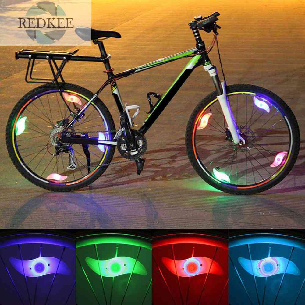 Đèn LED Gắn Căm Xe Đạp Hình Chiếc Lá Chống Thấm Nước