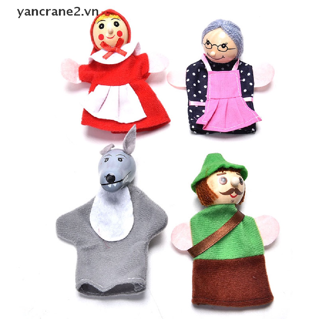 Set 4 Con Rối Ngón Tay Hình Cô Bé Quàng Khăn Đỏ Dành Cho Bé Yêu {yancrane2.vn}