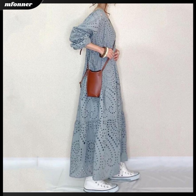 Đầm Dáng Chữ A Tay Phồng Cổ Chữ V Màu Sắc Ngọt Ngào Nữ Tính