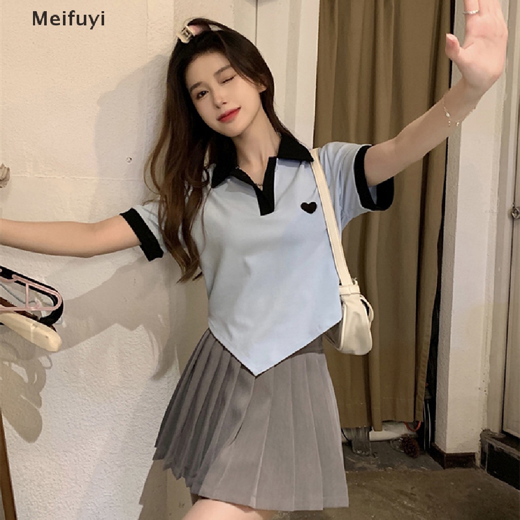 Áo Thun Crop Top Tay Ngắn Màu Sắc Tương Phản Thời Trang Mùa Hè Cho Nữ