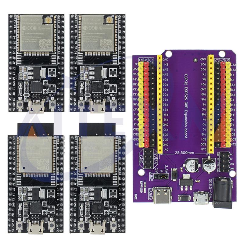 Bảng Mạch Phát Triển ESP32 TYPE-C / MICRO USB ESP32-DevKitC V4 WiFi + Bluetooth Lõi Kép ESP-WROOM-32 38PINS