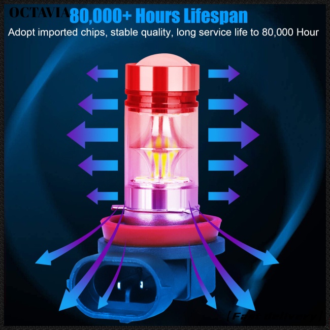2 Bóng Đèn Led H8 H11 H16 Bảo Vệ 360 Độ 200w 6000k Chống Nước Cho Xe Hơi