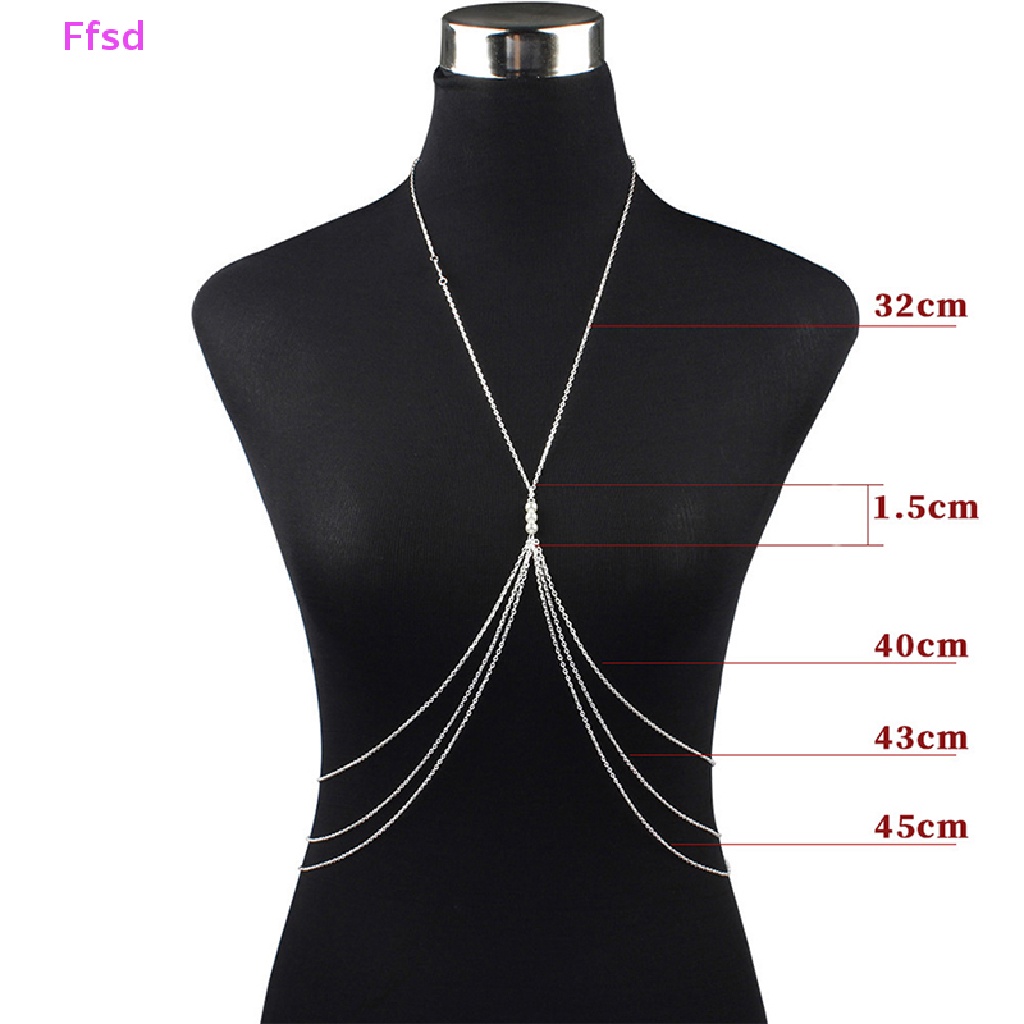 {Ffsd} Dây Mắt Xích Ngọc Trai Đeo Trang Sức Áo Ngực Bikini Quyến Rũ Cho Nữ Bán Chạy