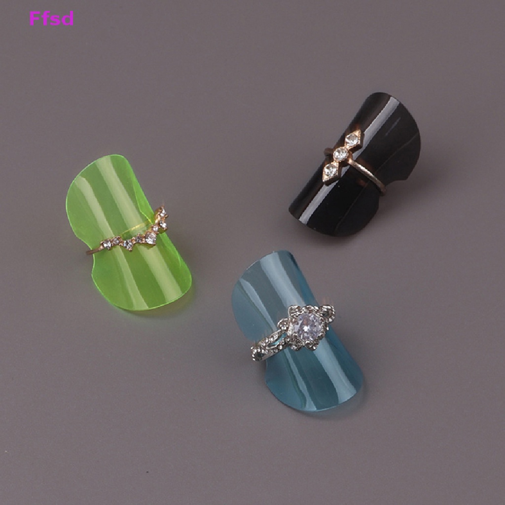 {Ffsd} Set 10 Giá Đỡ Trưng Bày Nhẫn Bằng Nhựa Có Thể Gập Lại Sắp Xếp Gọn Gàng