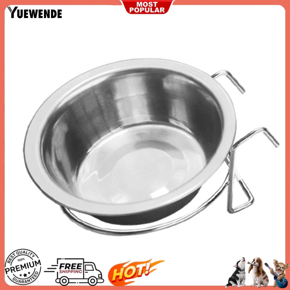Bát Đựng Thức Ăn / Nước Uống Bằng Kim Loại Chống Trượt Kèm Móc Treo Cho Thú Cưng