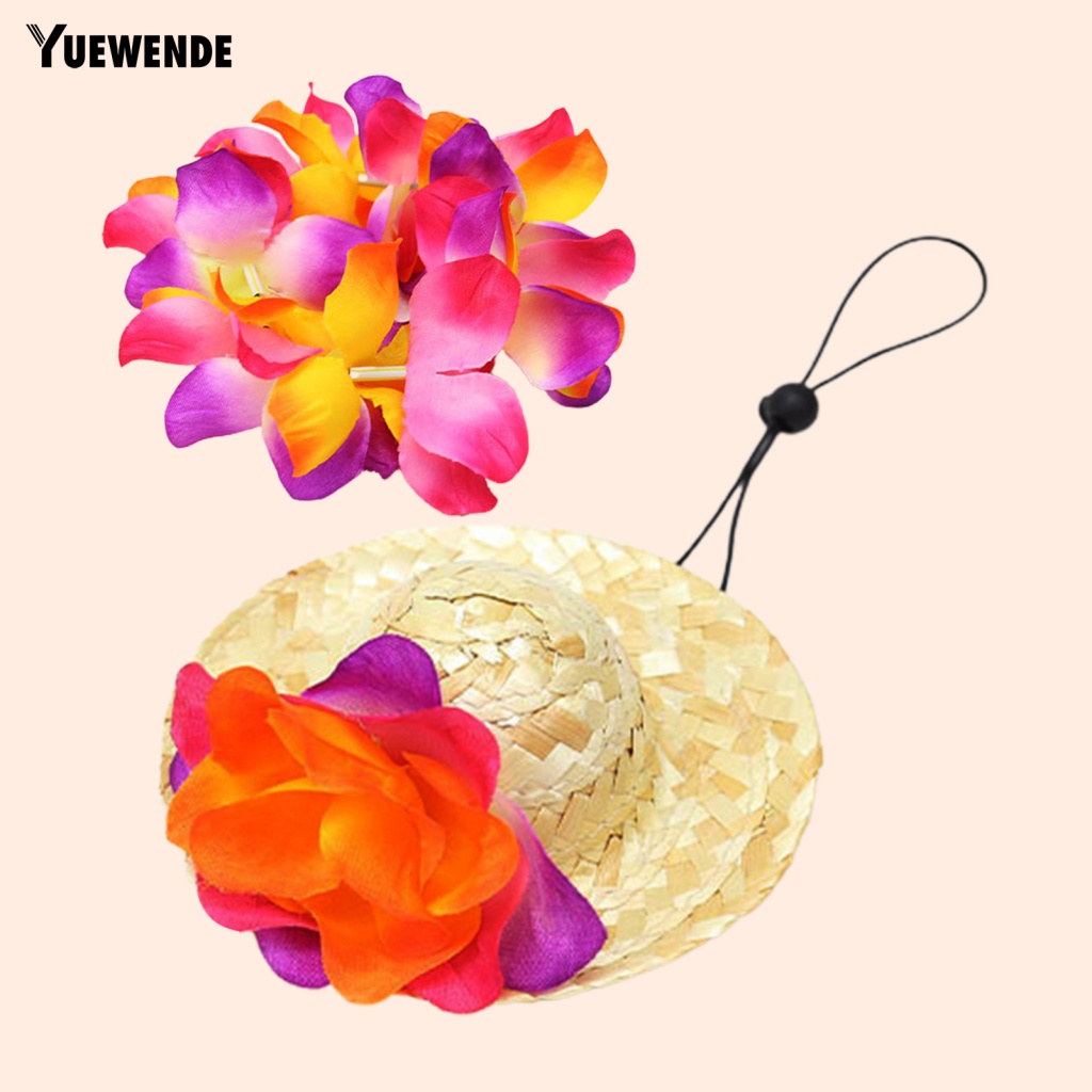 Nón Rơm Nhiều Màu Sắc Không Phai Cho Thú Cưng