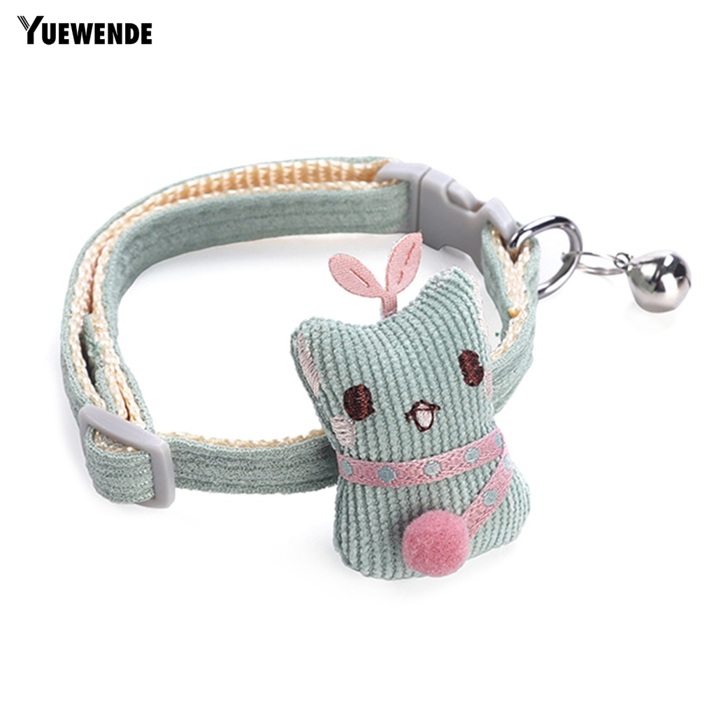 Ye.b Vòng Cổ Polyester Màu Sắc Tươi Sáng Họa Tiết Hoạt Hình Có Chuông Dành Cho Thú Cưng