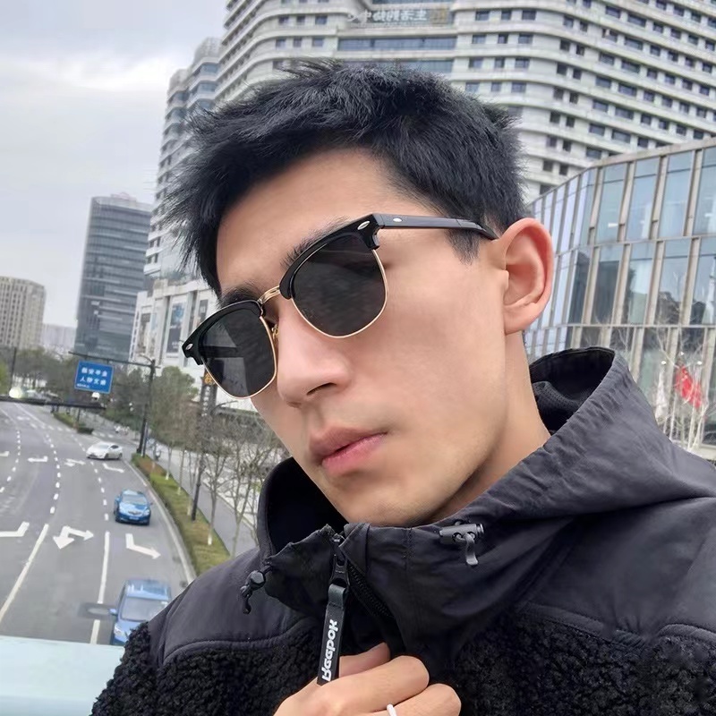 (KIQI-FASHION) COD Kính Chống Tia UV Gọng Kim Loại Phong Cách Cổ Điển Thời Trang Cho Nam Và Nữ