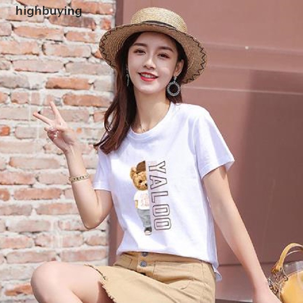 Áo Thun Tay Ngắn Cổ Tròn In Hình Gấu Belle Thời Trang Mùa Hè Cho Nữ