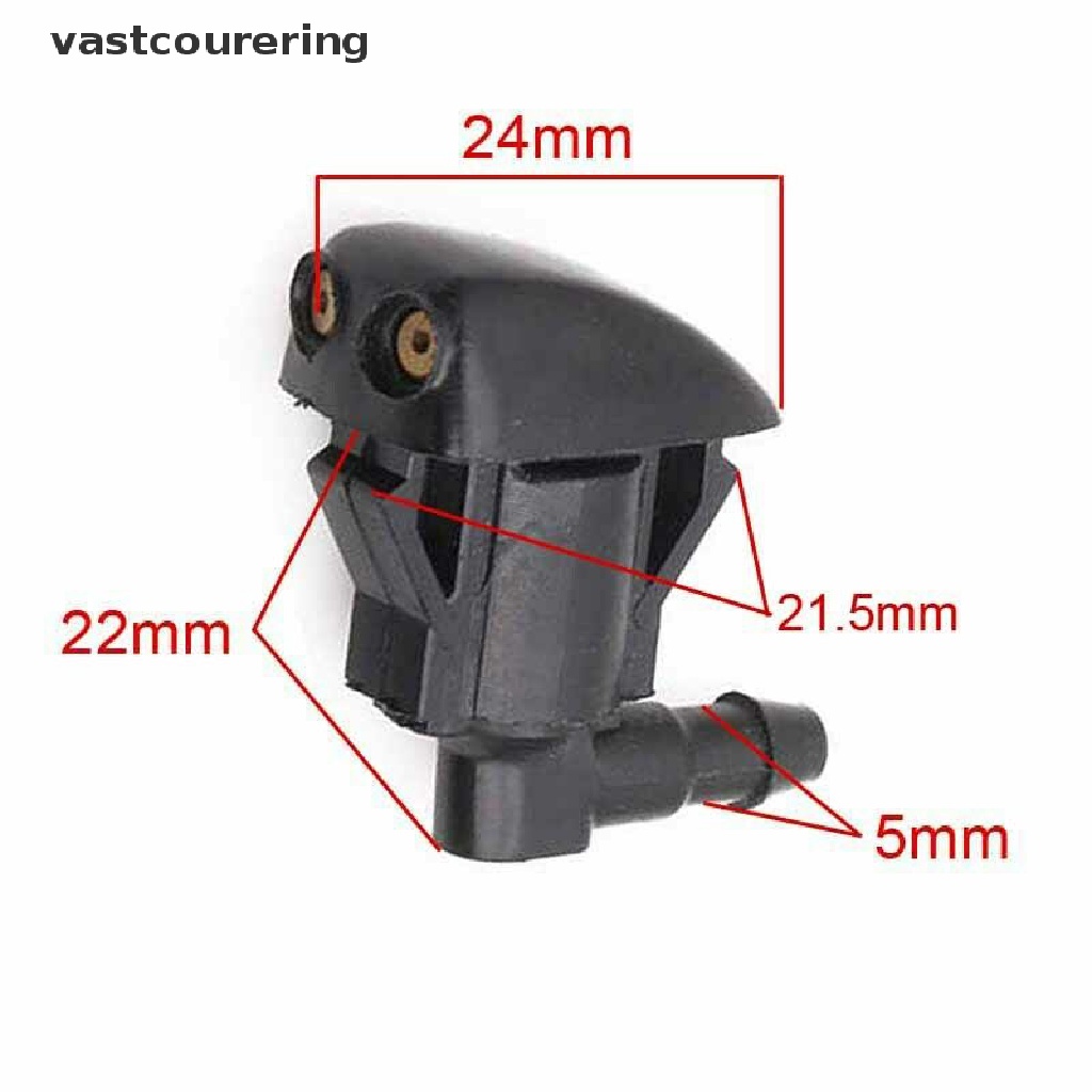 2 Vòi Phun Nước Rửa Kính Chắn Gió Xe Hơi Màu Đen En