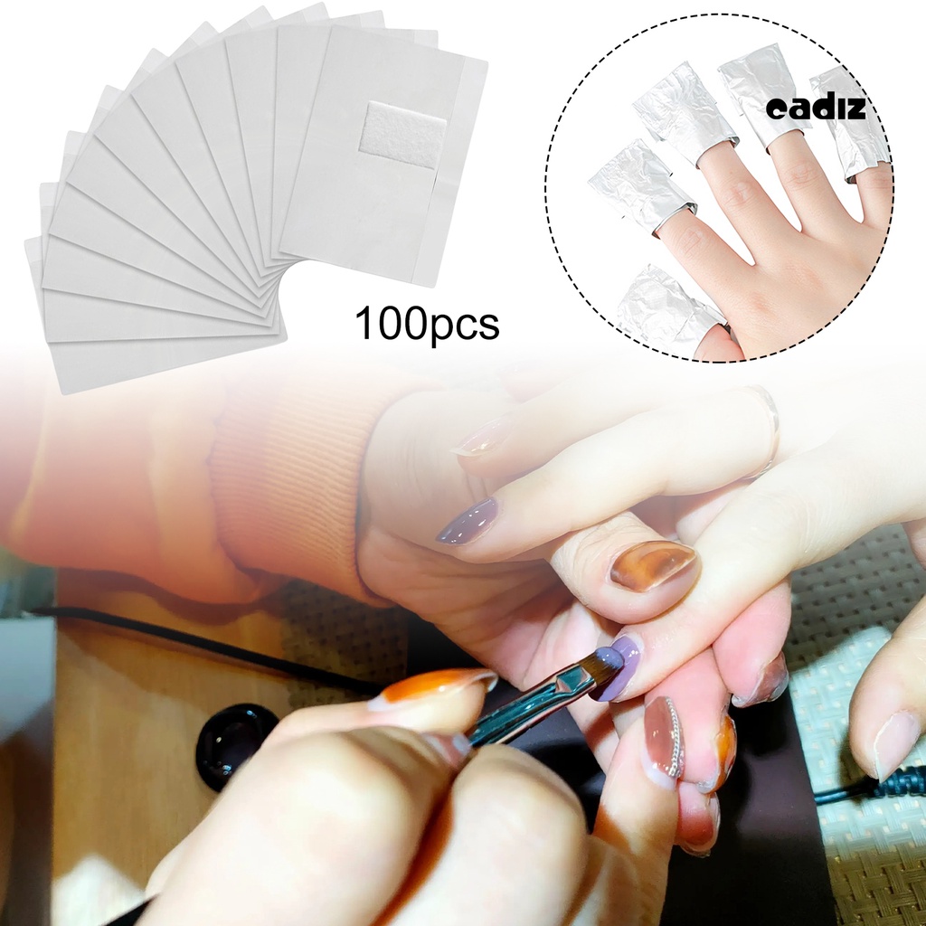 Bộ 100 Giấy Thiếc Tẩy Sơn Móng Tay Không Chứa Chất Độc Hại Tiết Kiệm Sức Lao Động Tiện Dụng