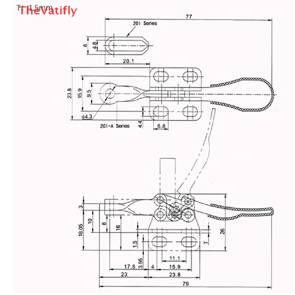 [Thevalifly] Set 2 Kẹp Ngang Tháo Lắp Nhanh Màu Đỏ