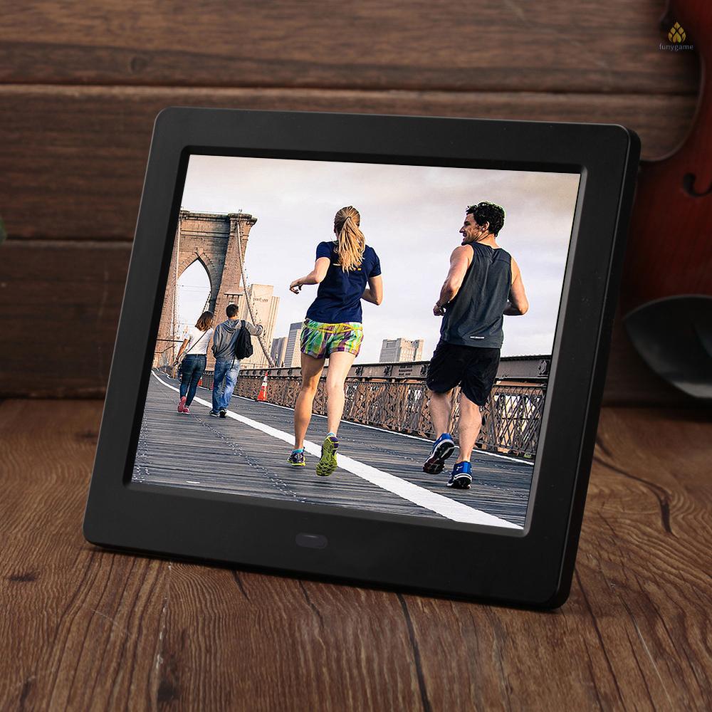 Khung Ảnh Kỹ Thuật Số 8 Inch HD Màn Hình Rộng Độ Phân Giải Cao MP3 MP4 Kèm Điều Khiển Từ Xa Dùng Làm Quà Tặng Giáng Sinh