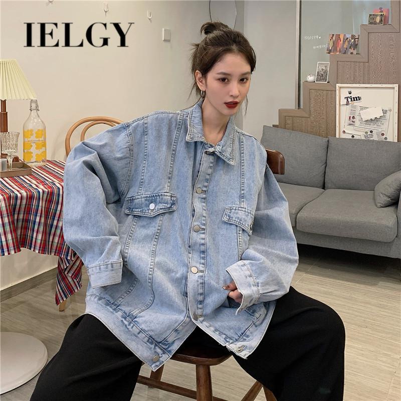 IELGY    Áo Khoác Dáng Rộng Phong Cách Mỹ Cổ Điển Thời Trang Cho Nữ