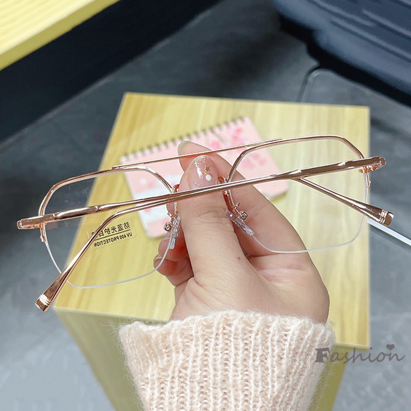 Kính Chống Ánh Sáng Xanh Gọng Kim Loại Thoải Mái Phong Cách Retro Cho Nam Và Nữ