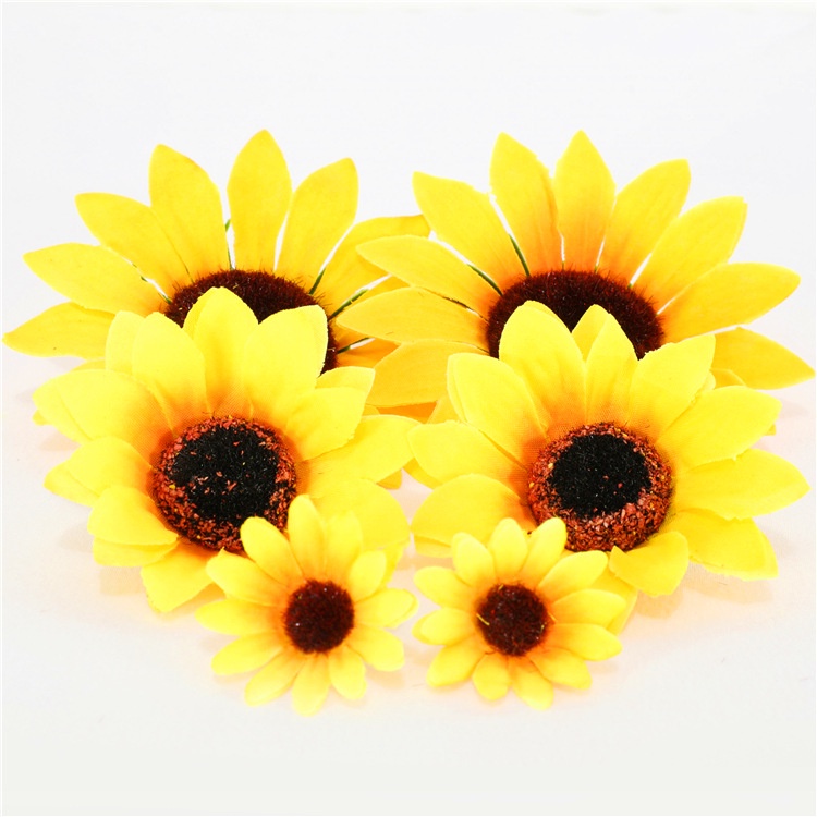 1 Bông Hoa Hướng Dương Giả Bằng Lụa Kích Thước 4 / 7 / 10CM