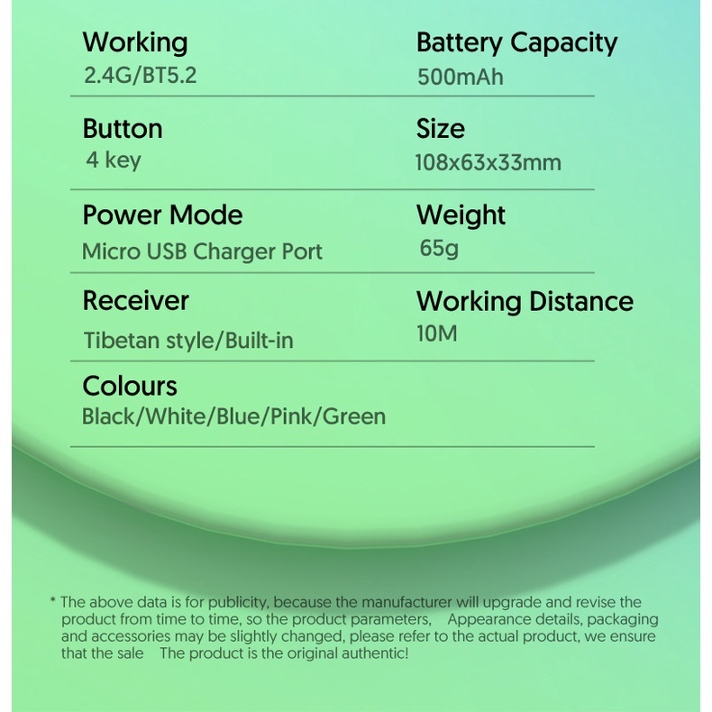 Chuột Bluetooth 2.4G BT5.2 Không Dây Hai Chế Độ Yên Tĩnh Cho PC Laptop Notebook