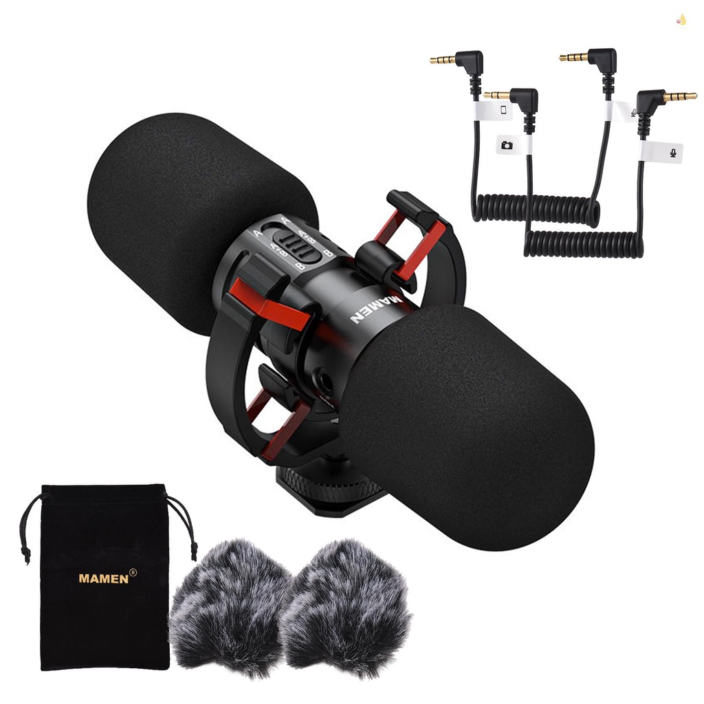 Micro Mini MAMEN Mic-08 Pro Bằng Kim Loại Hai Chiều Giảm Tiếng Ồn Thông Minh Có Phích Cắm 3.5mm