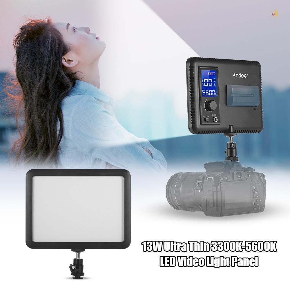 Bảng Đèn LED Andoer WY-160C 3300K-5600K Có Thể Điều Chỉnh Nhiệt Độ Kèm Màn Hình LCD Cho Máy Quay DSLR