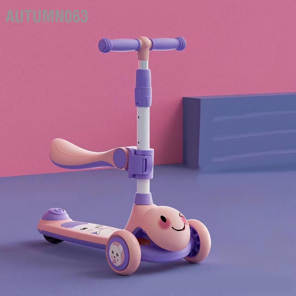 Autumn063 Kick Scooter Light Up Deck Wheel Hình hoạt hình ổn định cho các động ngoài trời dành trẻ em