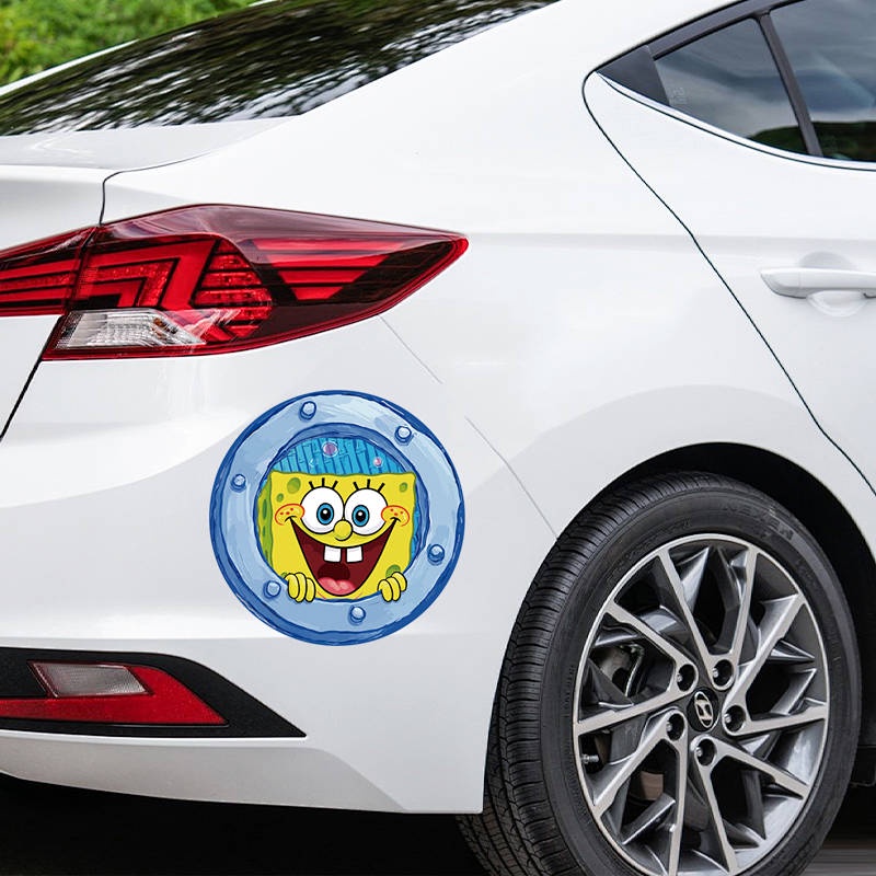 Sponge Baby Funny Car Stickers Car Head Window Fuel Tank Cover Scratch Hidden Sticker Car Cartoon Stickers Waterproof lWR4