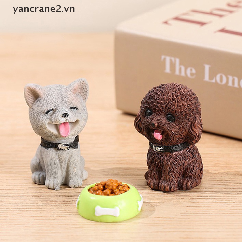 Mô Hình Chú Chó Kawaii Mini Bằng Resin Để Bàn Trang Trí / Làm Vườn 2.vn