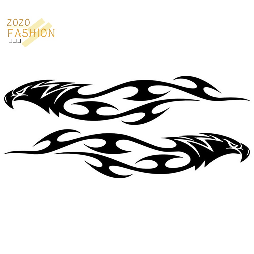 Bộ 2 Miếng Dán Phản Quang Họa Tiết Đại Bàng / Ngọn Lửa Trang Trí Xe Hơi / Xe Máy