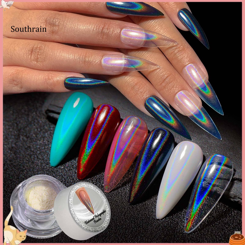Bột Nhũ Kim Tuyến Màu Sắc Cầu Vồng 0.3g Dùng Trang Trí Móng Tay DIY