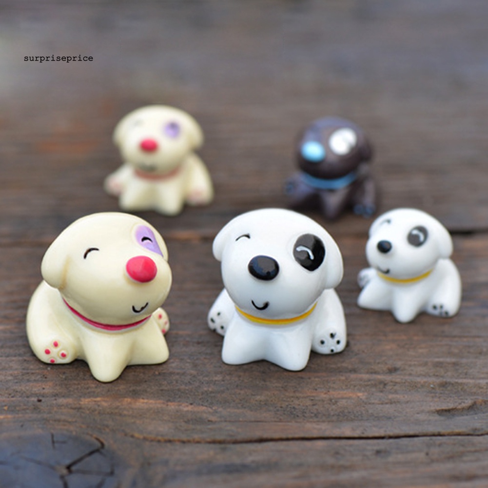 Set 4 Mô Hình Chú Chó Con Bằng Nhựa Resin Dễ Thương Trang Trí Tiểu Cảnh / Nội Thất