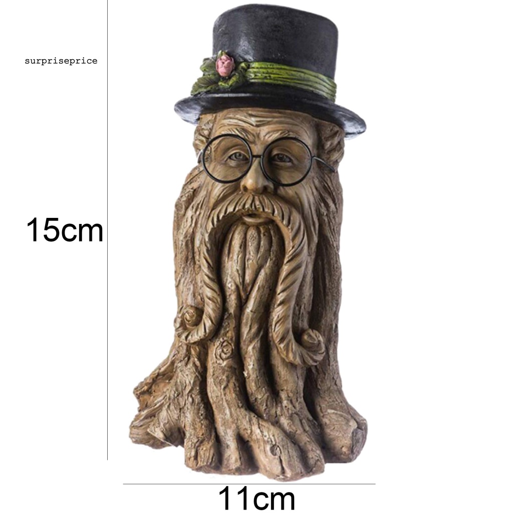 Mô Hình Điêu Khắc Sân Vườn Bằng Nhựa Resin Không Phai Màu Phong Cách Vintage Kèm Mũ