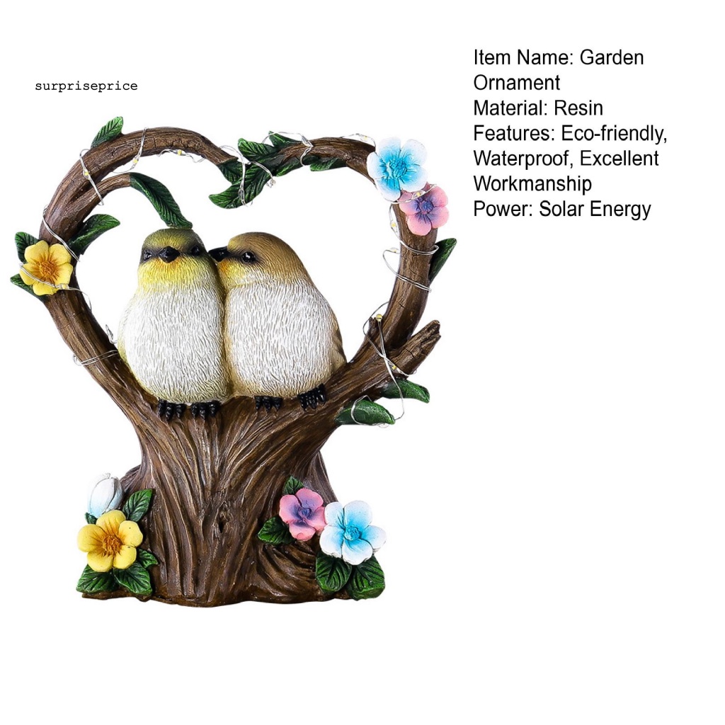 Phụ Kiện Trang Trí Vườn Chống Thấm Nước Hình Trái Tim Chim Dễ Thương