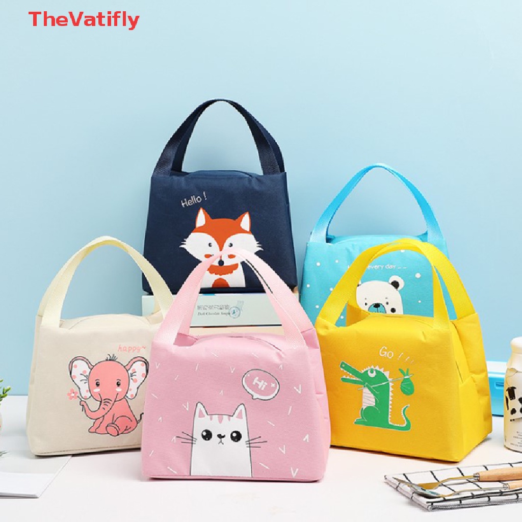 [Thevalifly] Túi Đựng Hộp Cơm Trưa Cách Nhiệt Họa Tiết Hoạt Hình Dễ Thương Dành Cho Phụ Nữ Và Trẻ Em