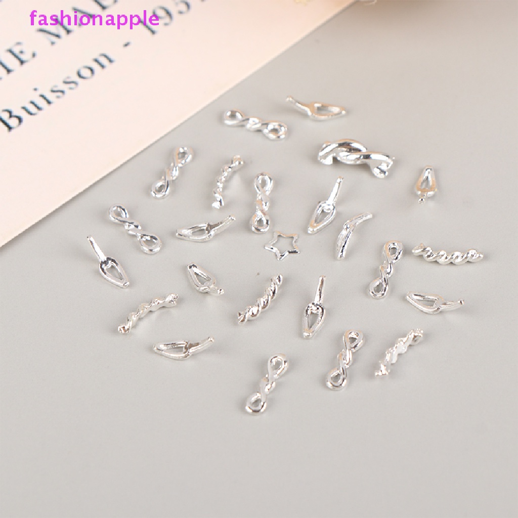 Set 10 / 20 Dây Xích Kim Loại Màu Vàng / Bạc Trang Trí Móng Tay Nghệ Thuật