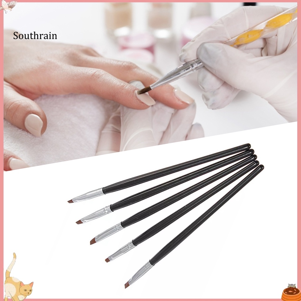 Set 5 Cọ Vẽ Móng Nghệ Thuật Bằng Gỗ Và Kim Loại Không Phai Màu Thời Trang Cho Nữ