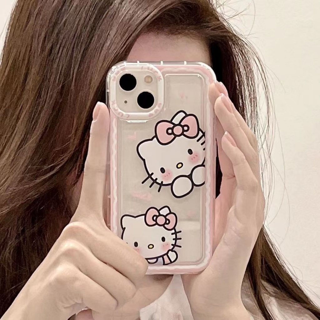 ✅Ốp Điện Thoại Trong Suốt Chống Sốc In Hình Hello kitty Màu Hồng Cho Iphone Xr 12Promax Xs 11148p 7 13 3BVE