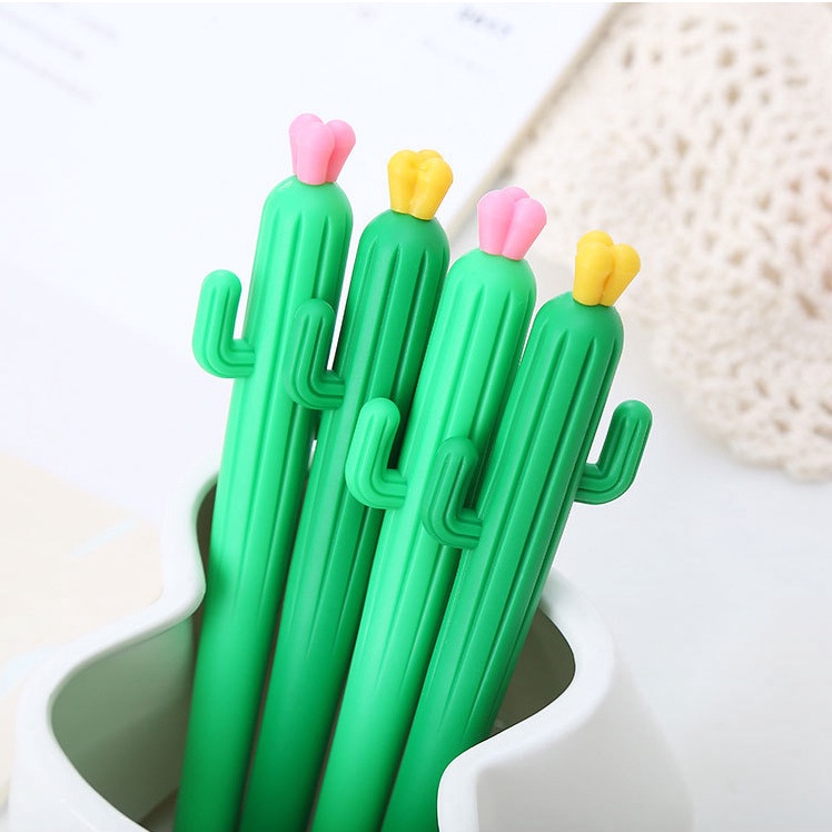 Sáng Tạo Cây Xương Rồng Bút Gel Văn Phòng Phẩm Chữ Ký Màu Đen Bút Đồ Dùng Văn Phòng Học Tập